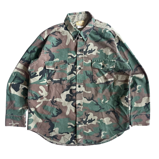 1990s deerskin camo flannel shirt (XL)