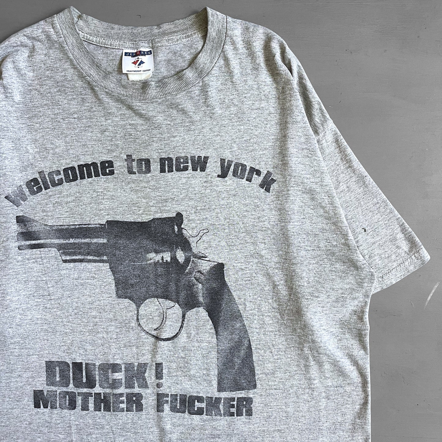 1990s Welcome To New York Duck Mother fucker T-shirt (XL)