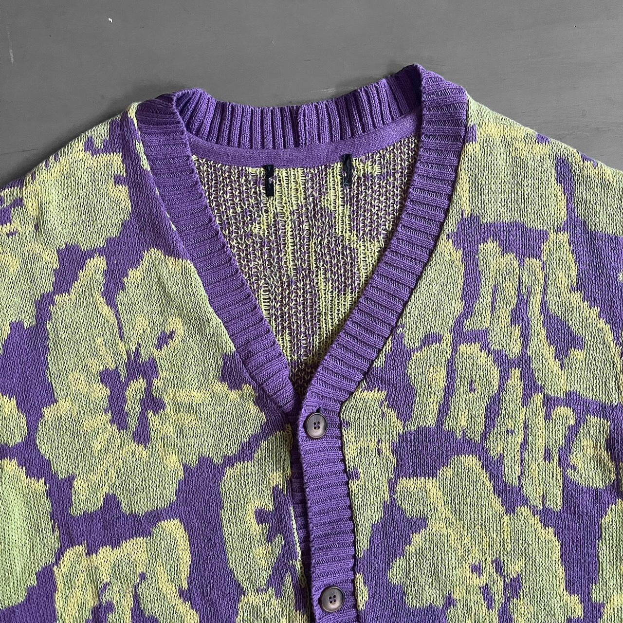 1990s floral knit cardigan