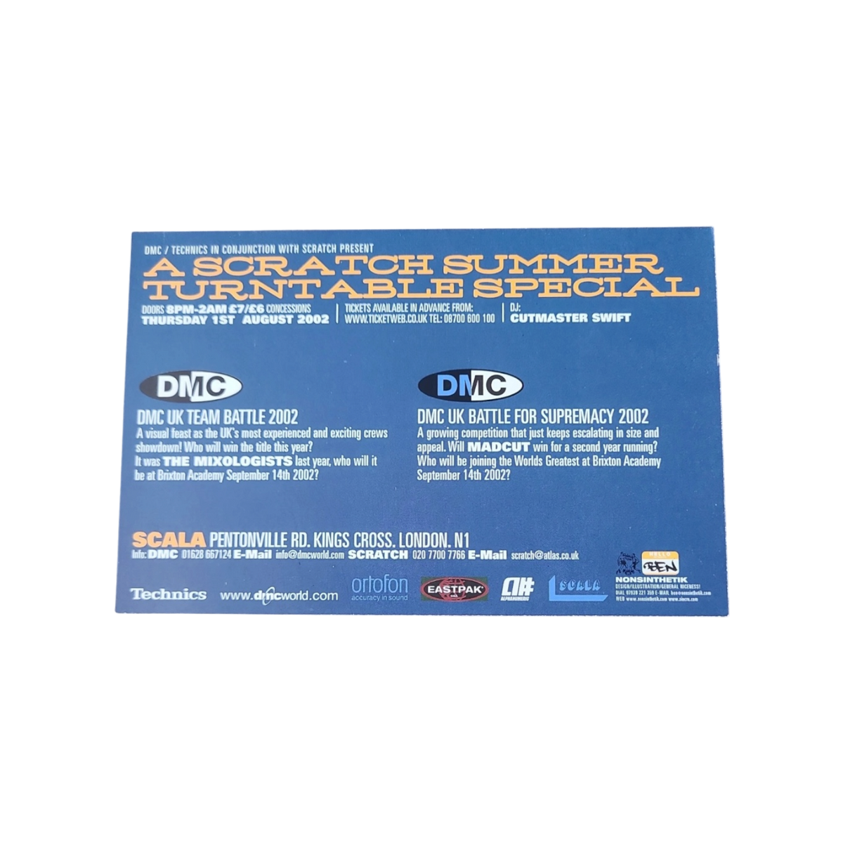 2002 DMC / TECHNICS event flyer