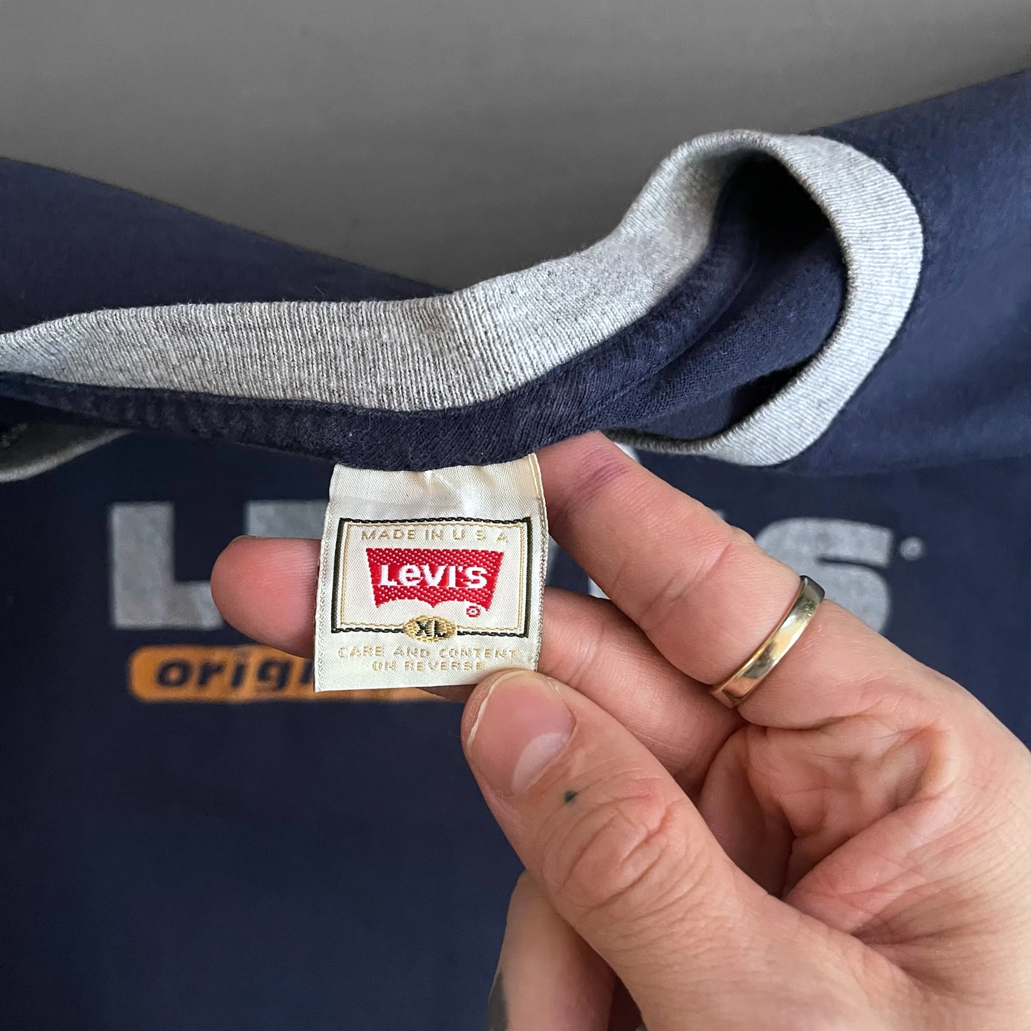 1990s Levi’s original blue jeans T-shirt (XL)