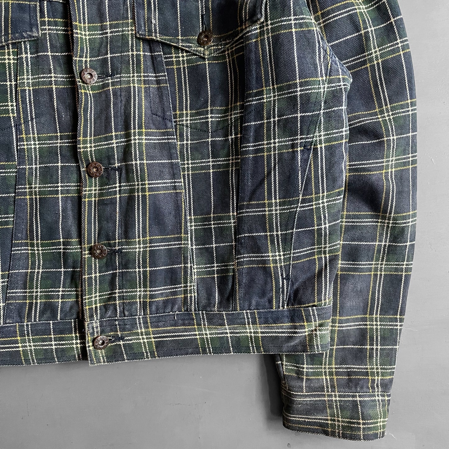 1990s NAF NAF plaid denim jacket (M)