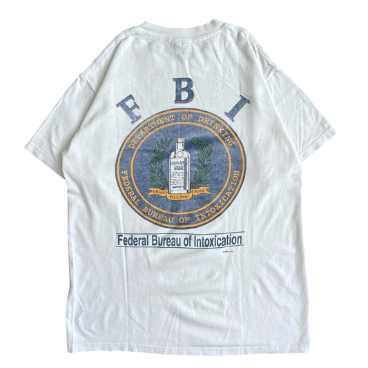 1990s F.B.I federal bureau of intoxication parody T-shirt (M)
