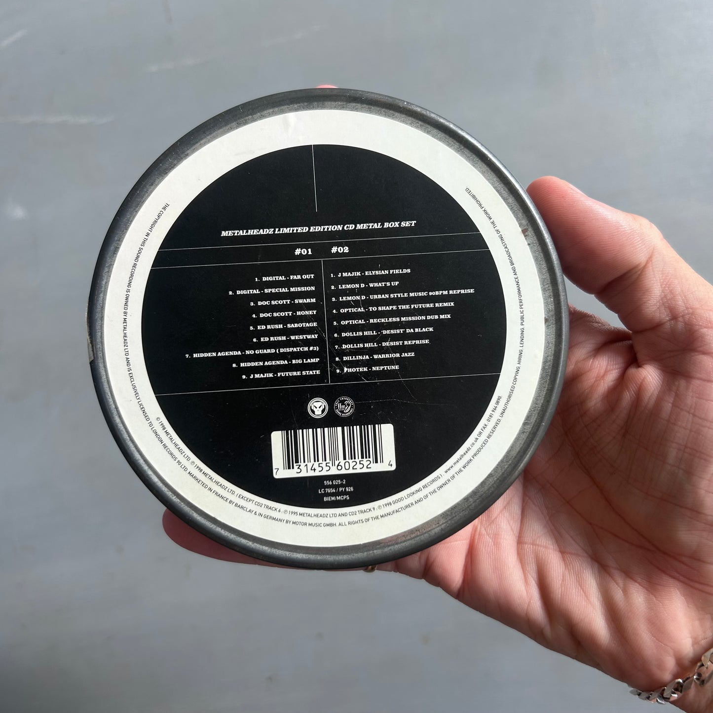 1998 Metalheadz CD tin box