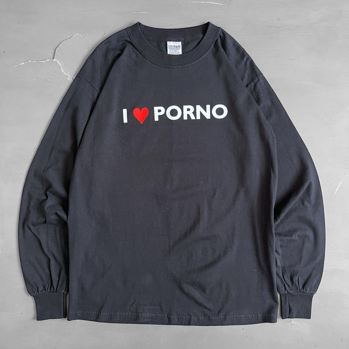 Early 2000s I <3 Porno long sleeve T-shirt (M)