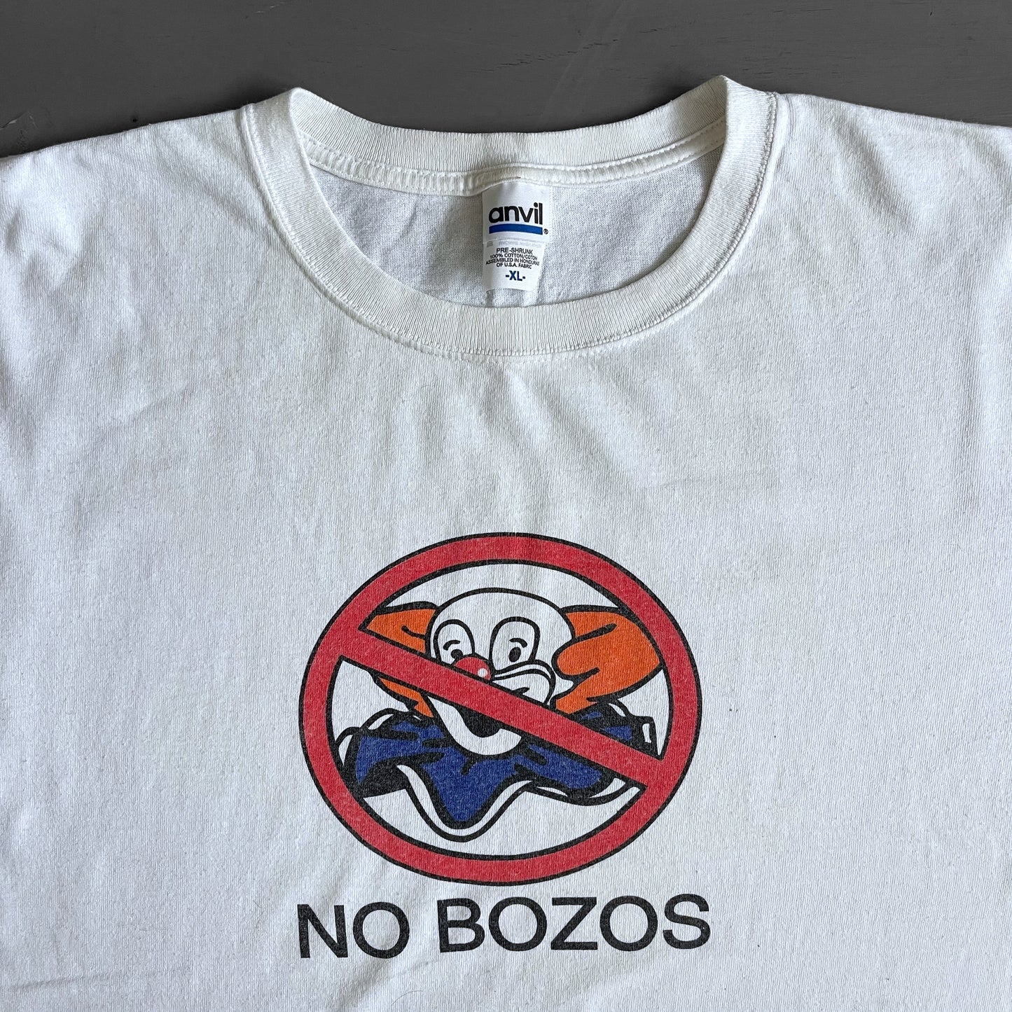 Early 2000s No Bozos clown T-shirt (XL)