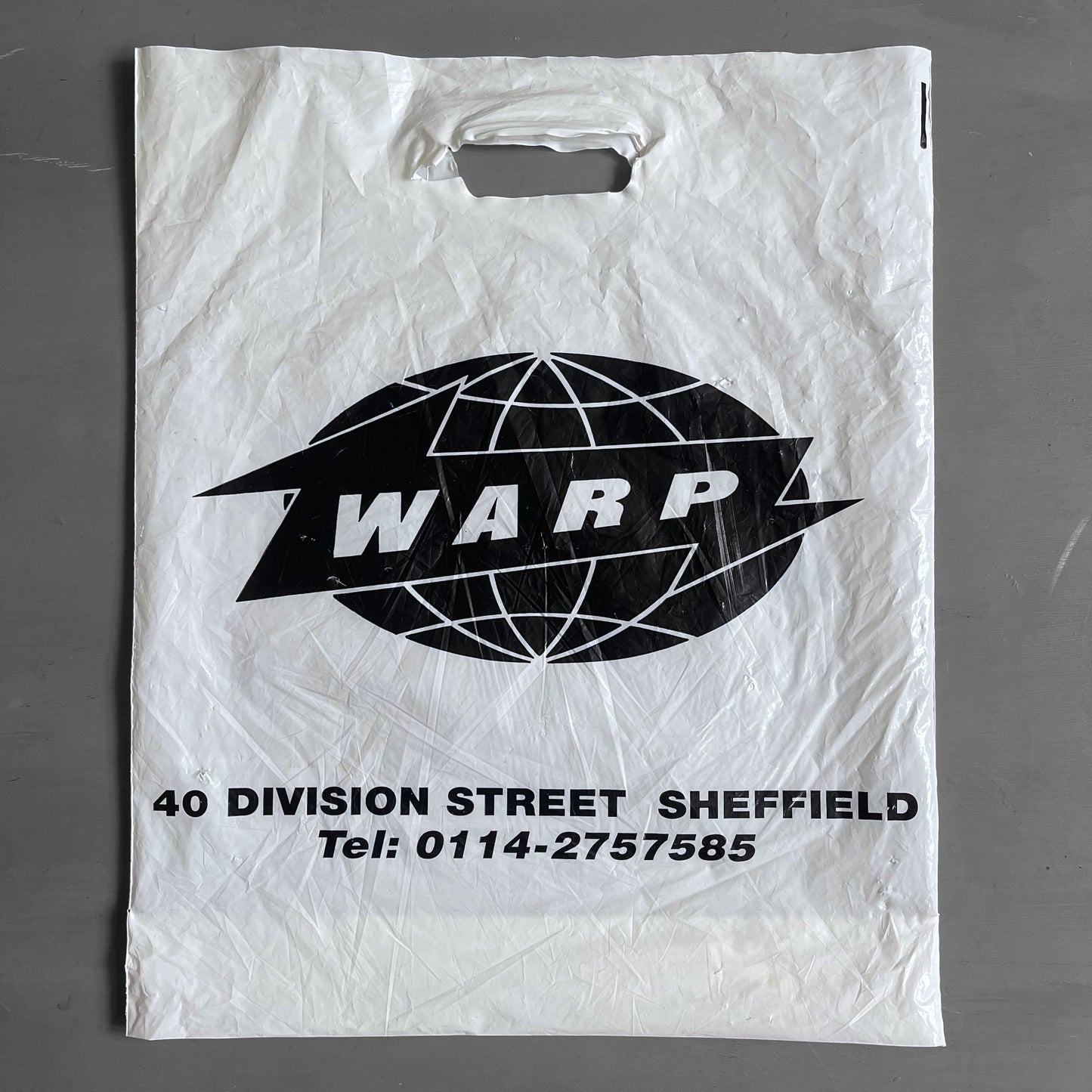 1990s Warp Records promo plastic bag
