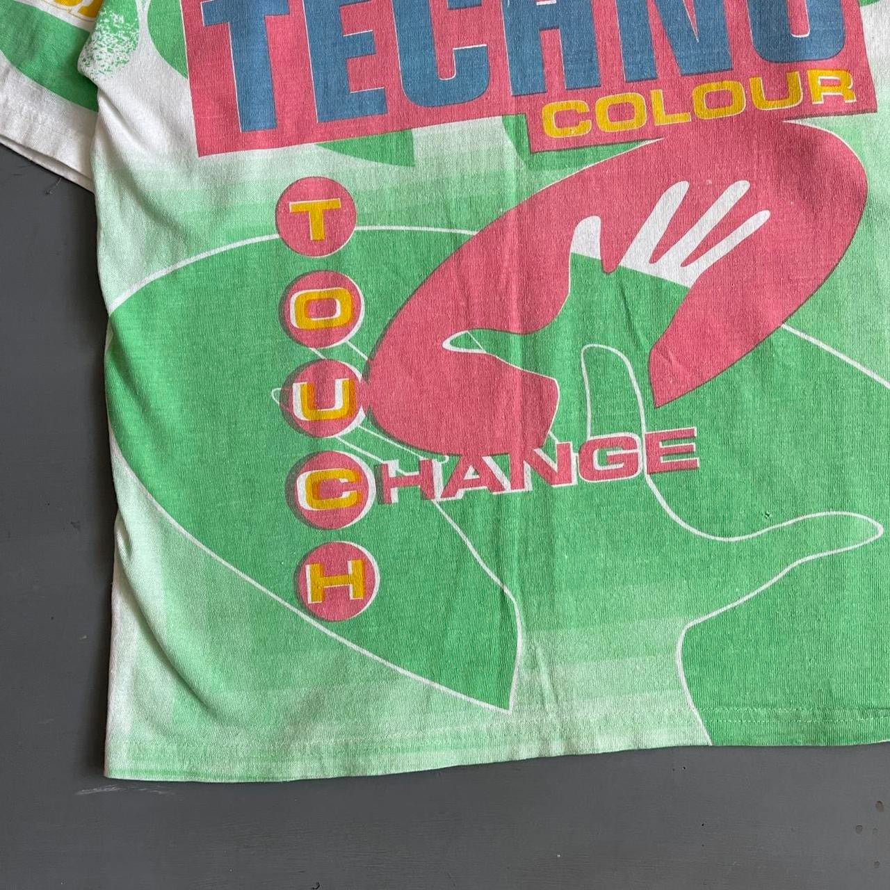 1990s Techno colour T-shirt (M)