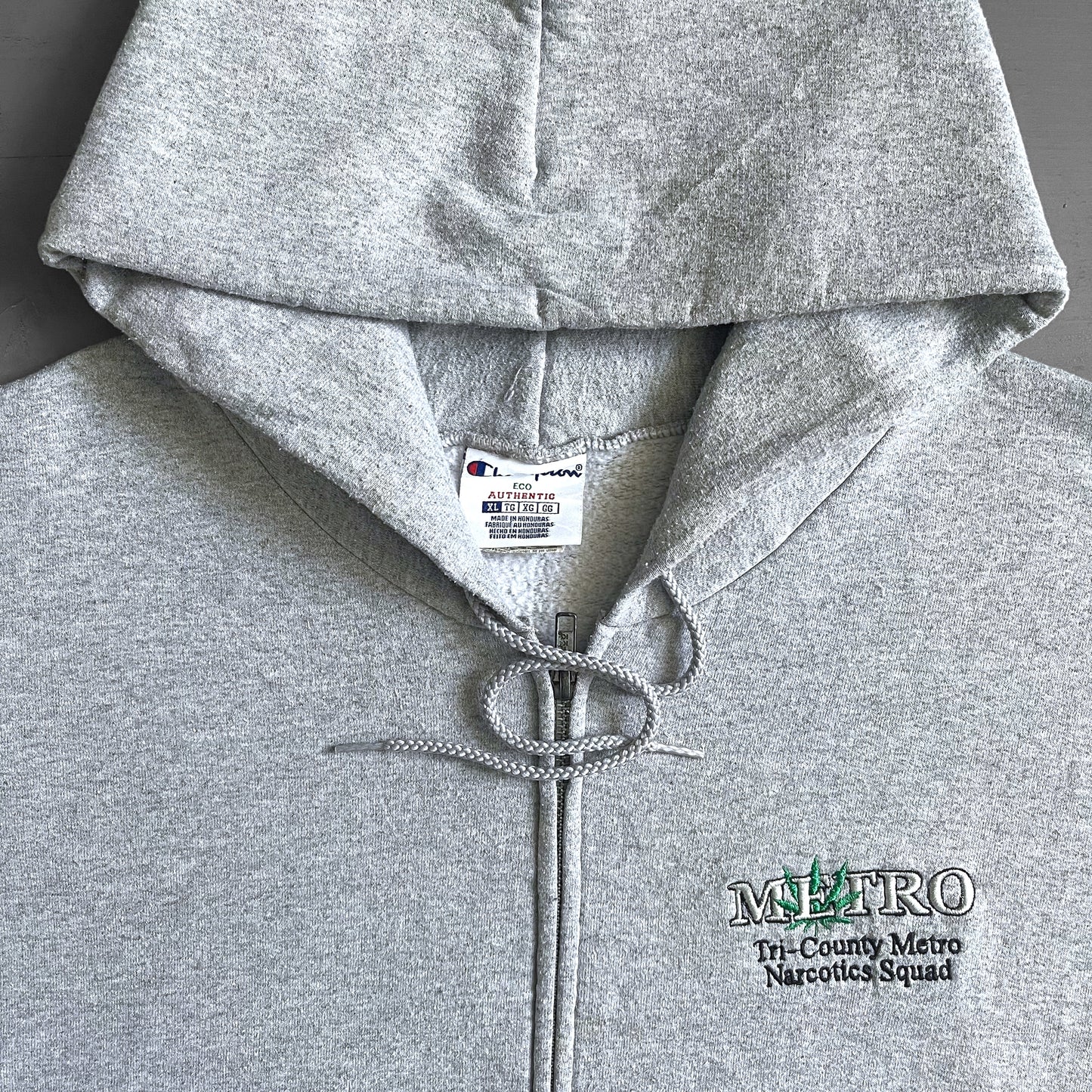 1990s Metro narcotics squad marijuana full zip champion hoodie (XL)