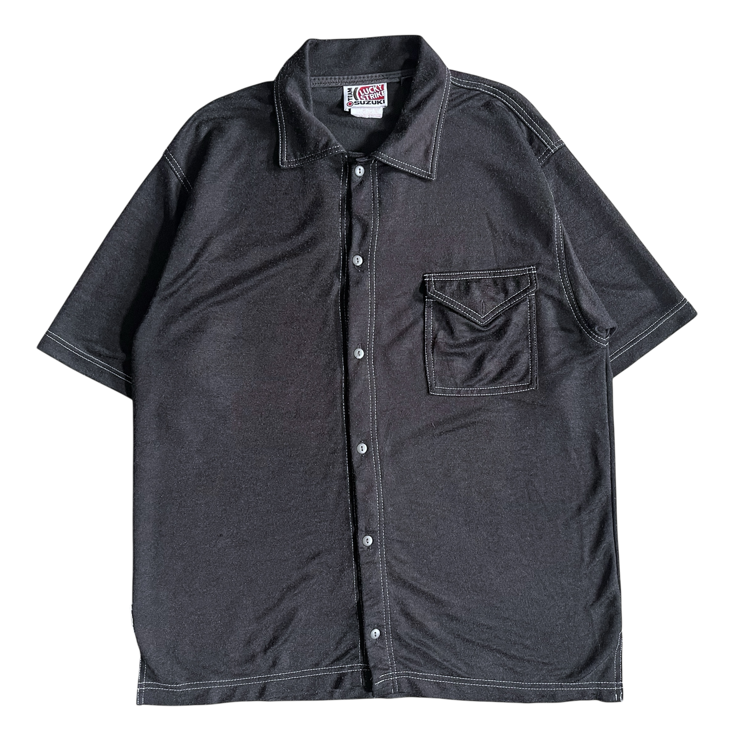 1990s Lucky strike / Suzuki bowling shirt (L/XL)