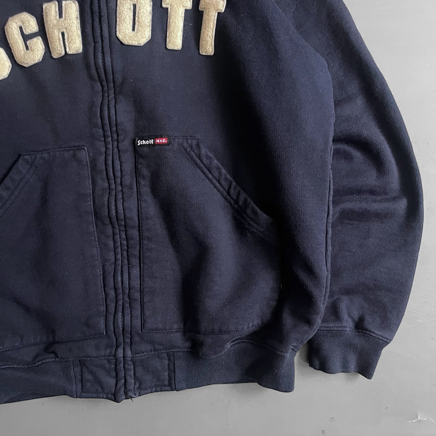 2000s SCHOTT zip hoodie (S/M)