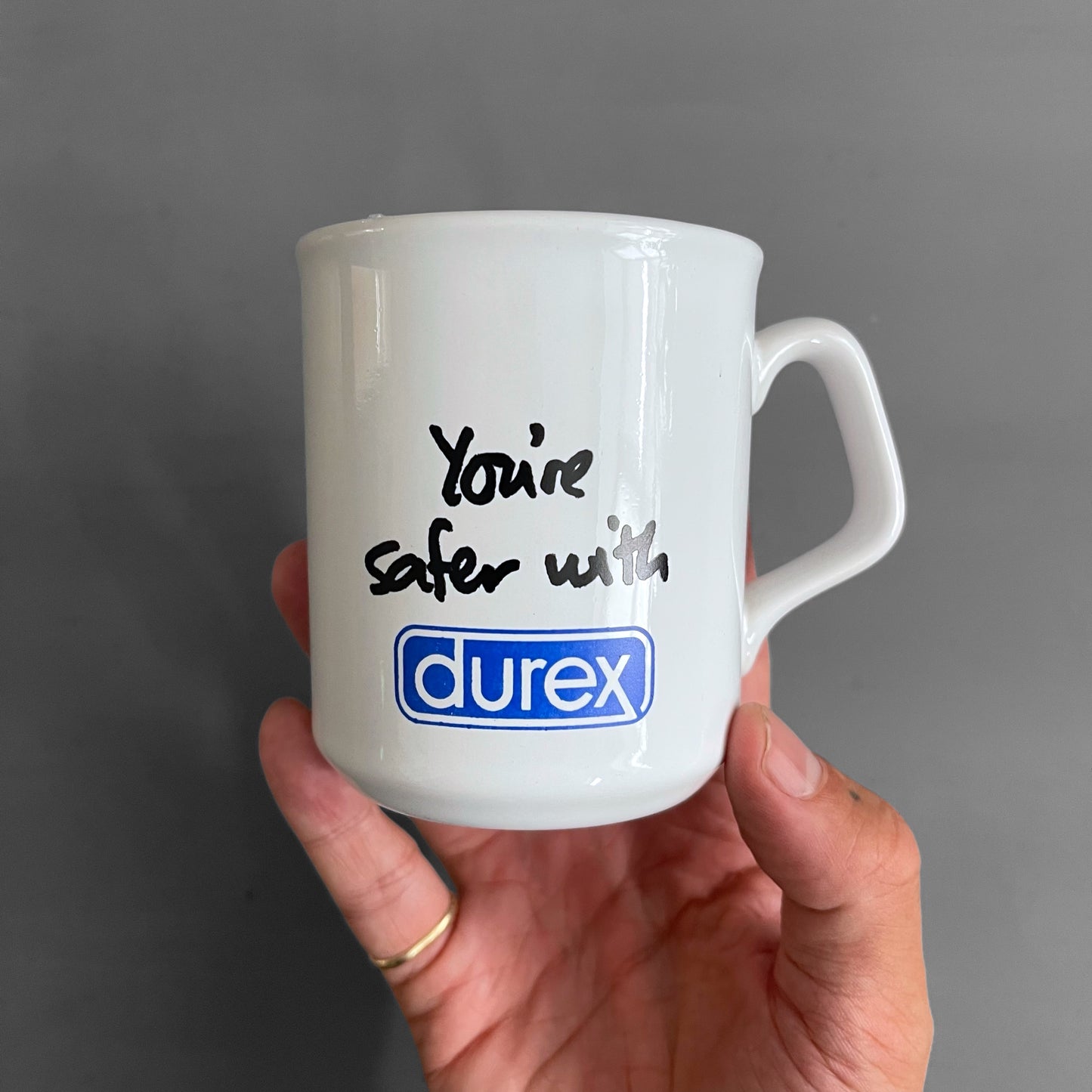 1990s Durex mug