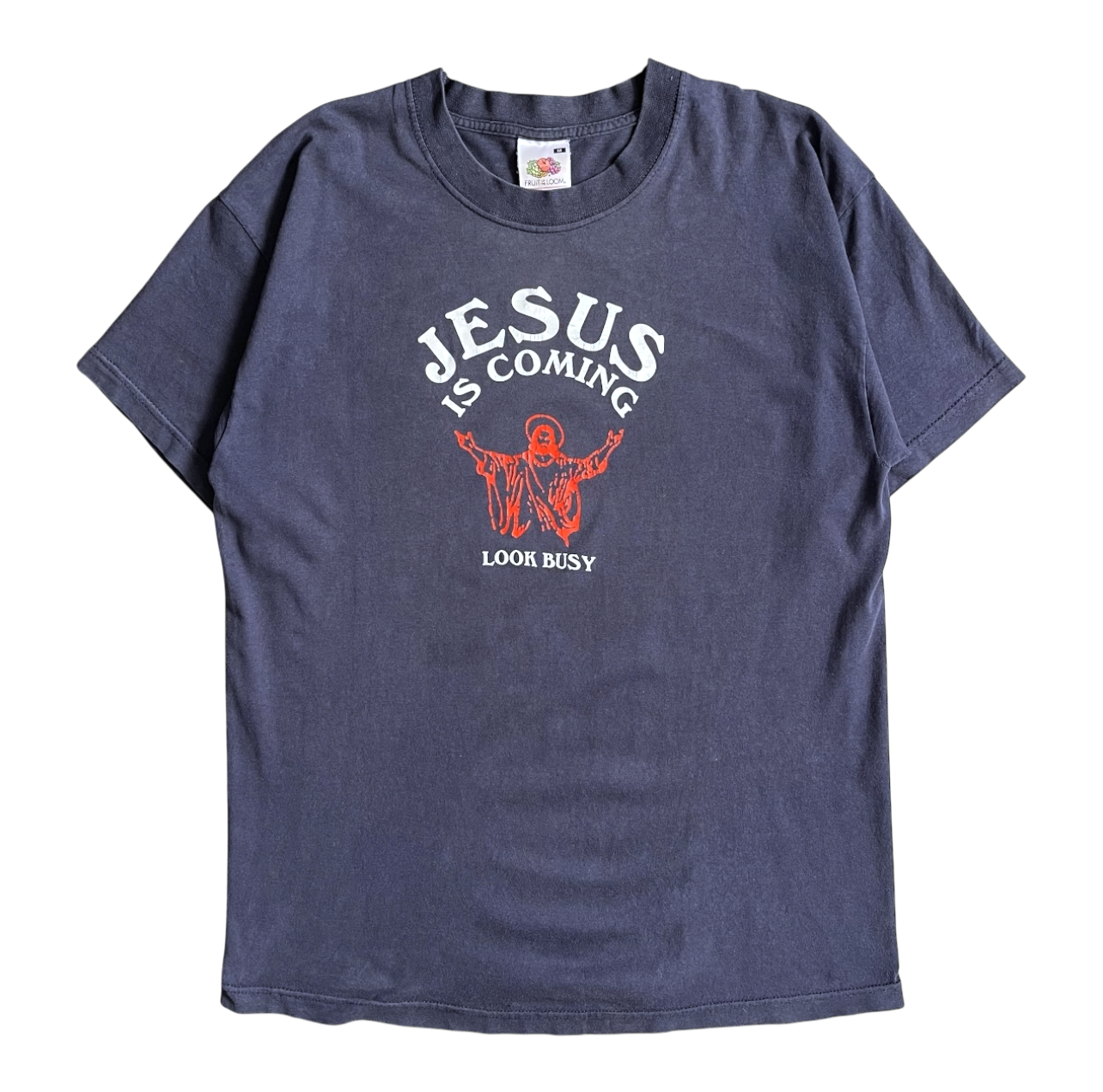Early 2000s Jesus is coming look busy T-shirt (M)