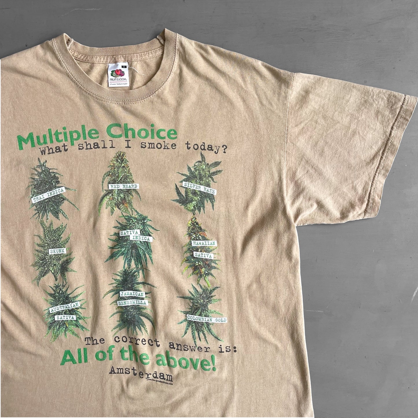 2000s multiple choice cannabis T-shirt (M)