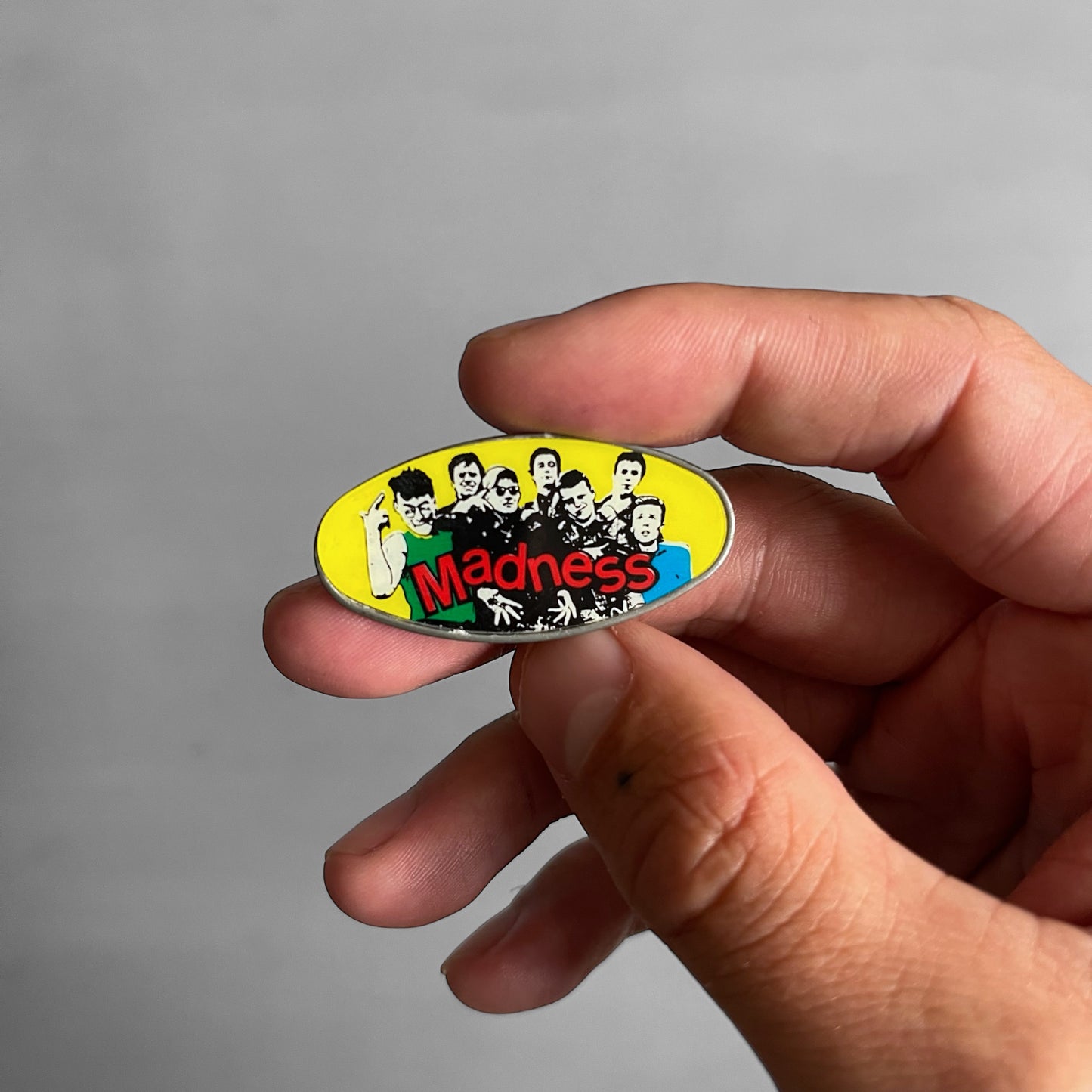 1980s Madness oval pin badge