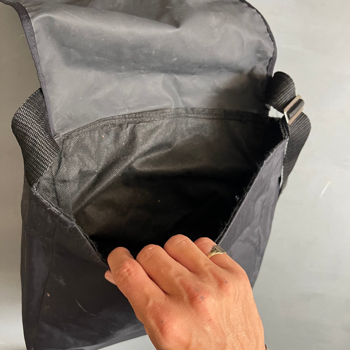 1990s Technics London messenger bag