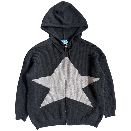 2000s Japanese knitted star hoodie (L)
