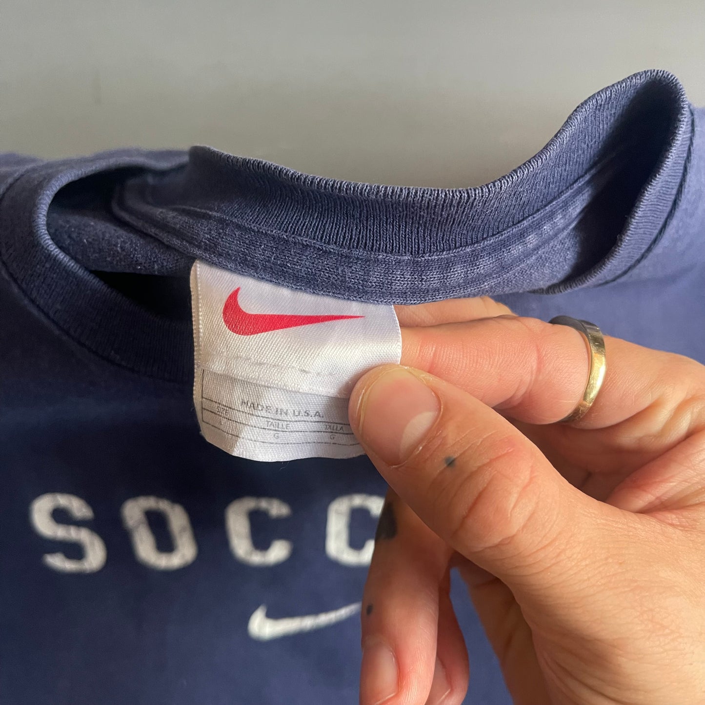 1990s NIKE soccer T-shirt (L)