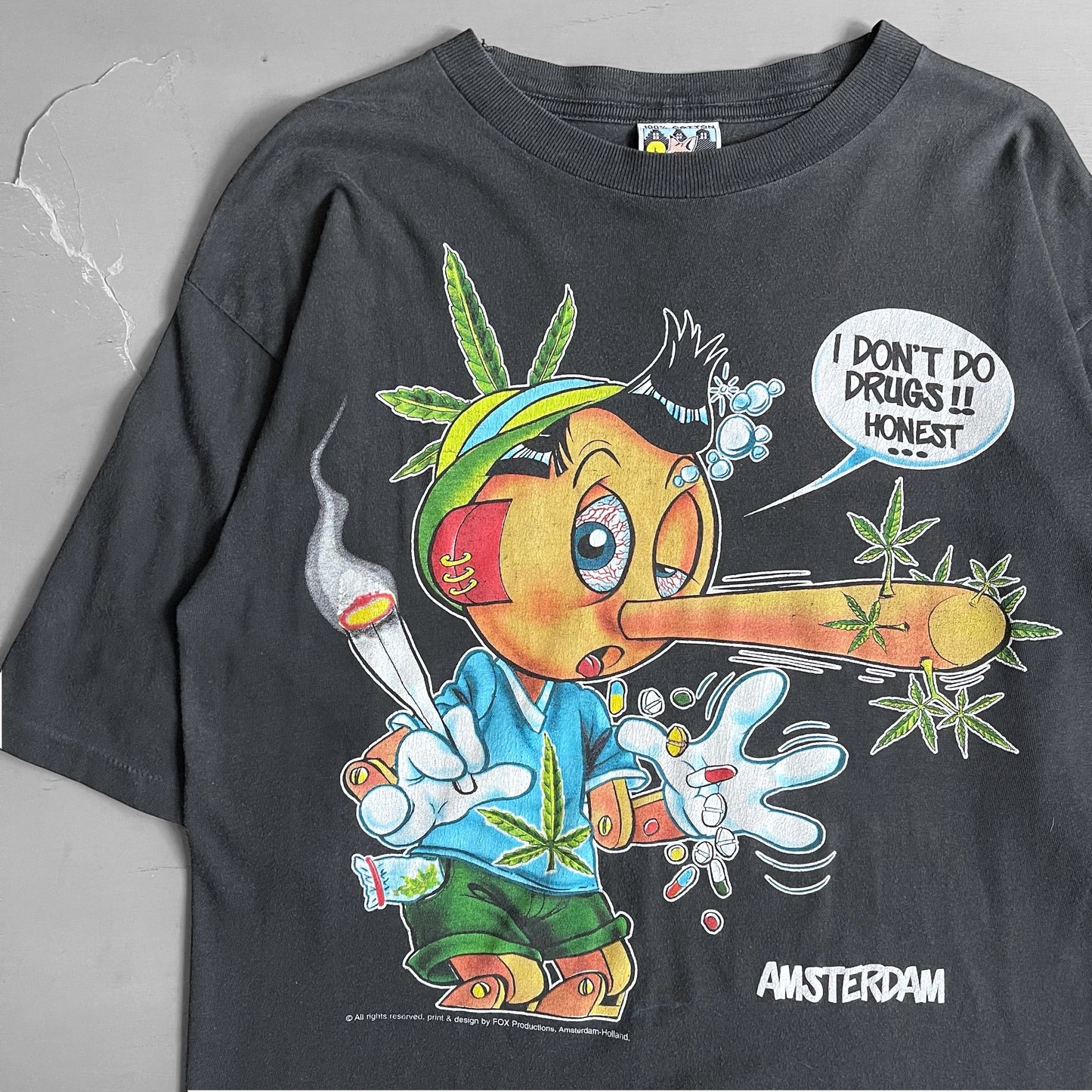 1990s I don’t do drugs Pinocchio Amsterdam T-shirt (L)
