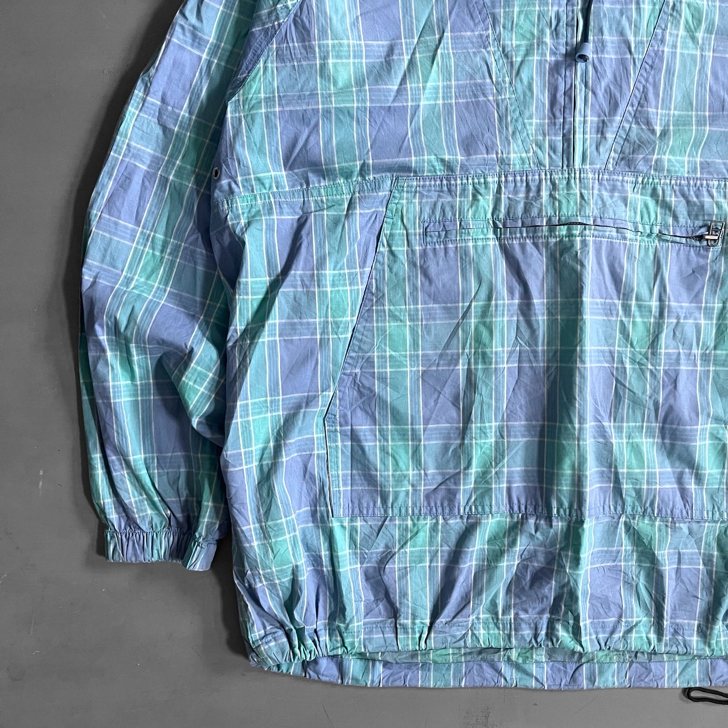 1990s Korean plaid anorak jacket (XL)