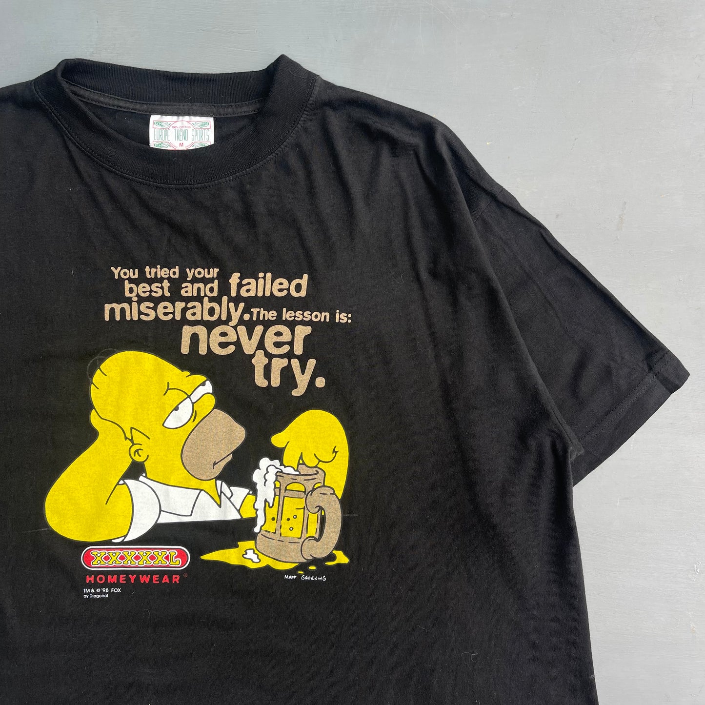 1998 Homer never try T-Shirt (XL)