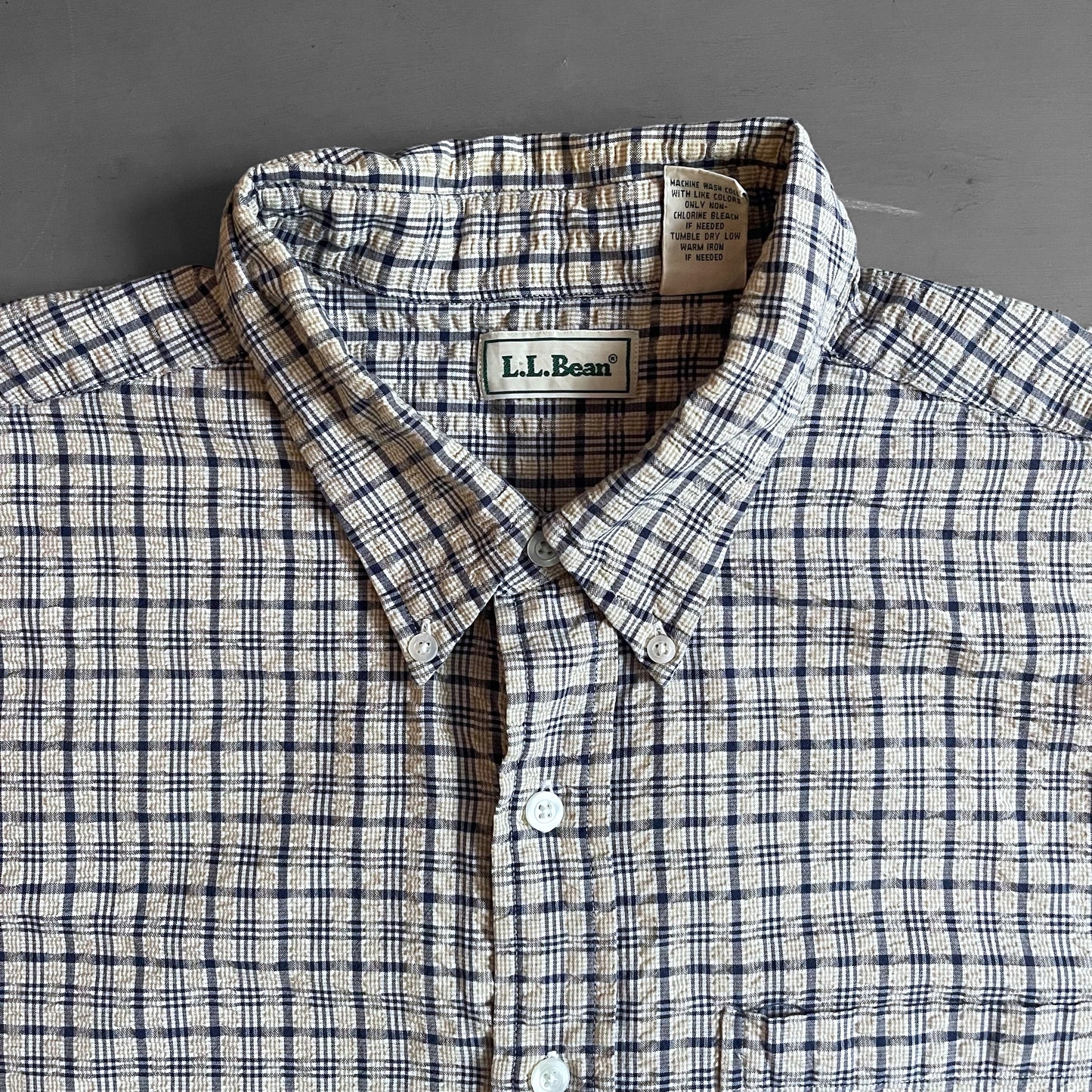 1990s L.L BEAN flannel short sleeve shirt (XL)