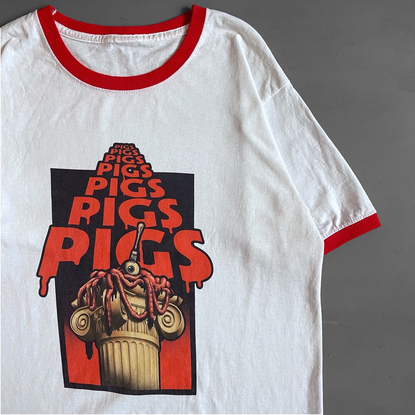 2000s PIGS PIGS PIGS PIGS ringer T-shirt (S/M)