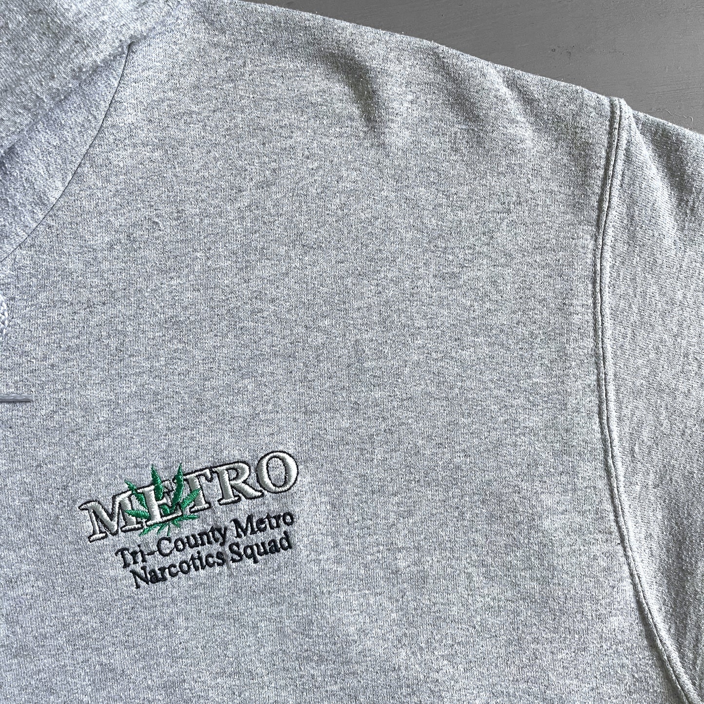 1990s Metro narcotics squad marijuana full zip champion hoodie (XL)