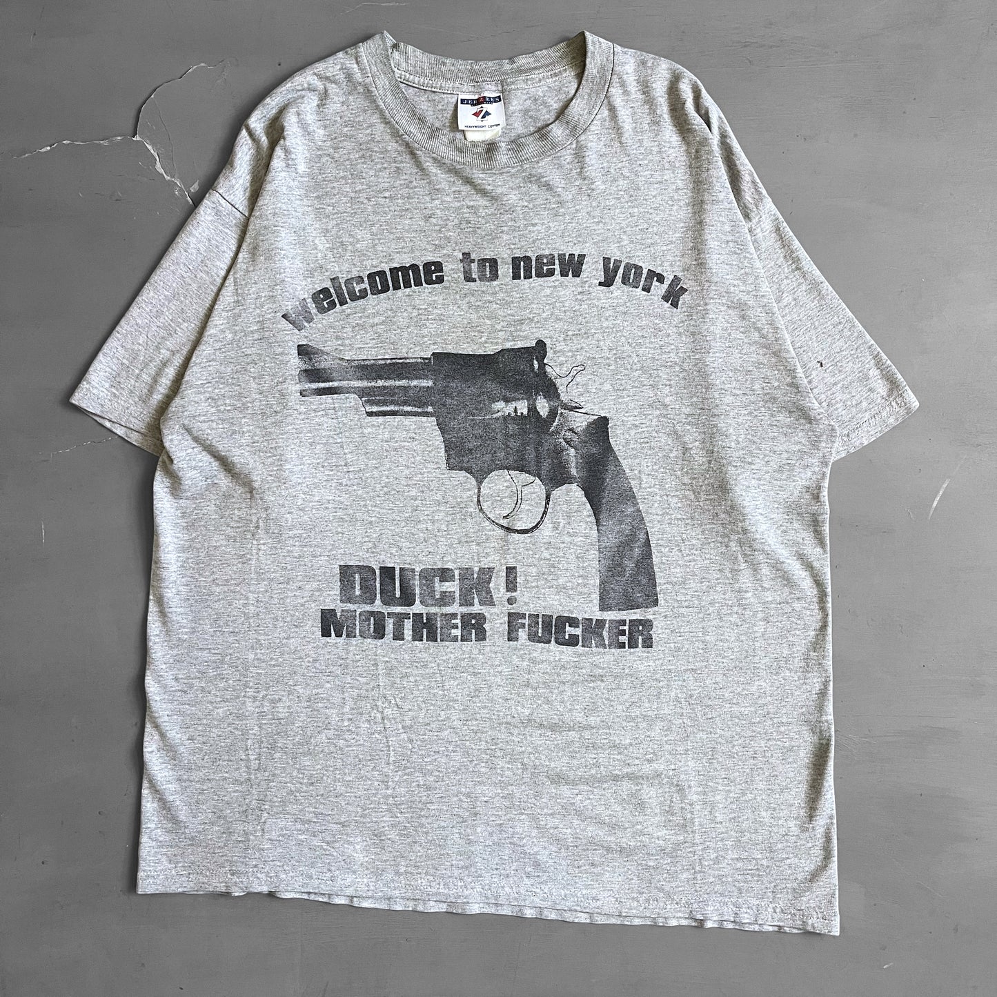 1990s Welcome To New York Duck Mother fucker T-shirt (XL)