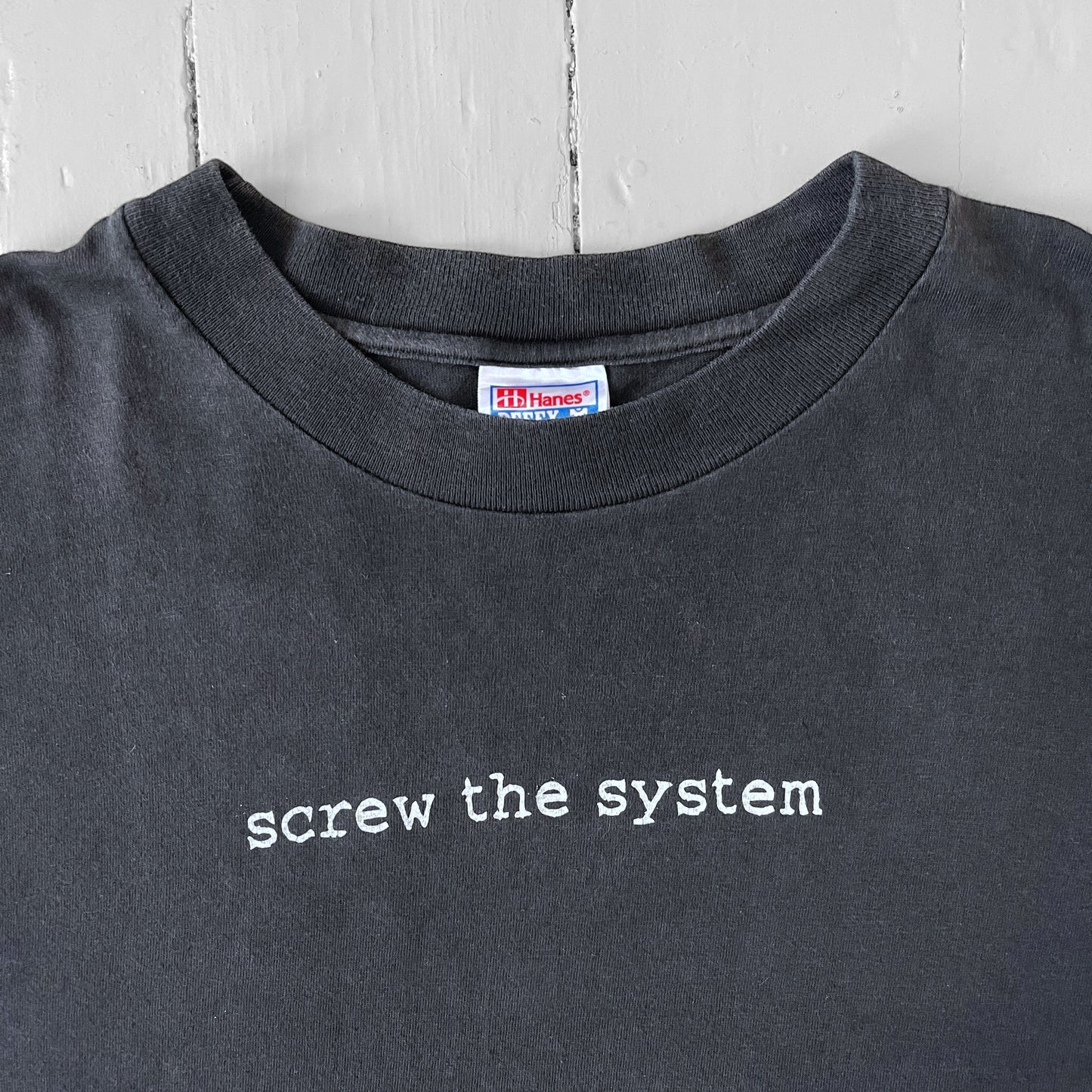 1990s screw the system T-shirt (L)