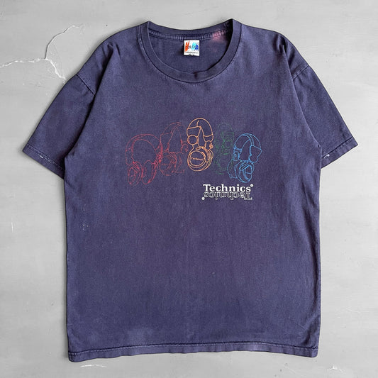 2000s Technics headphones T-shirt (L)