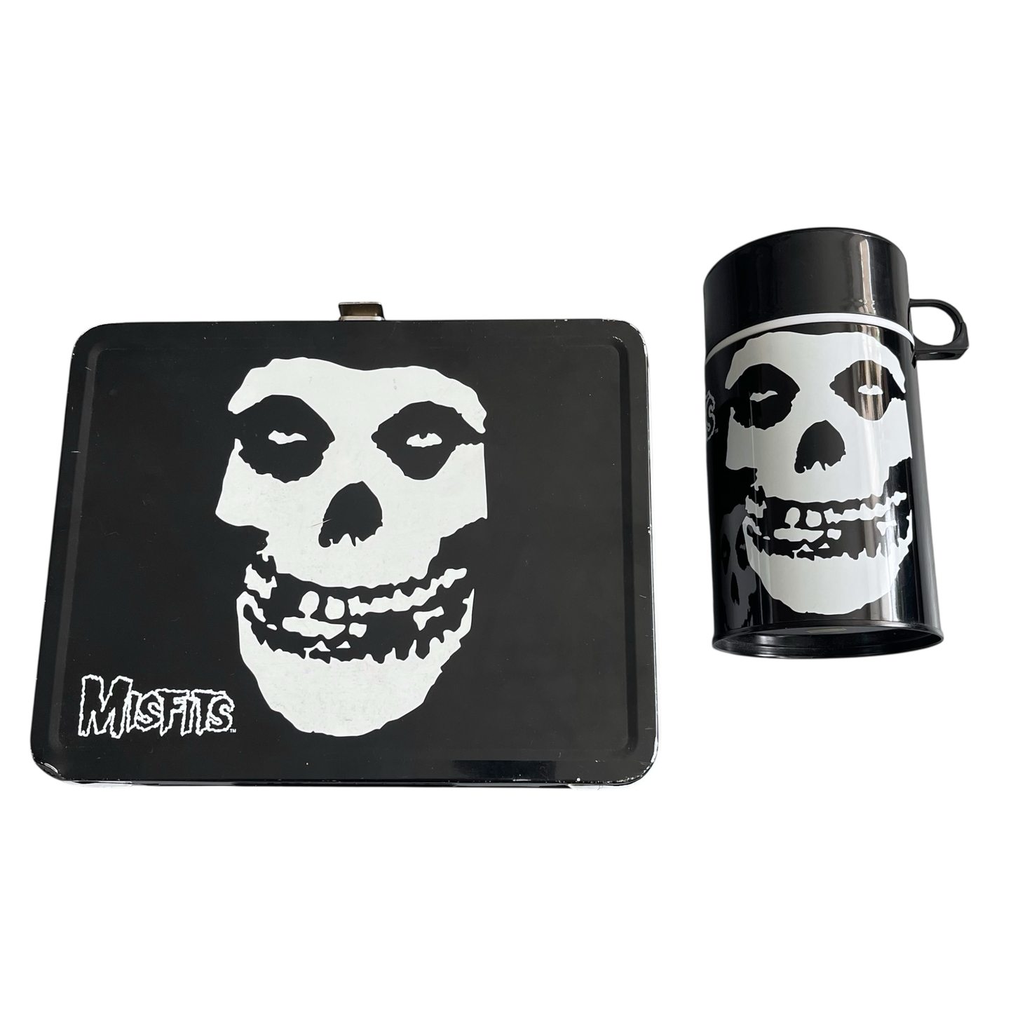 2001 Misfits tin lunch box & thermal tumbler