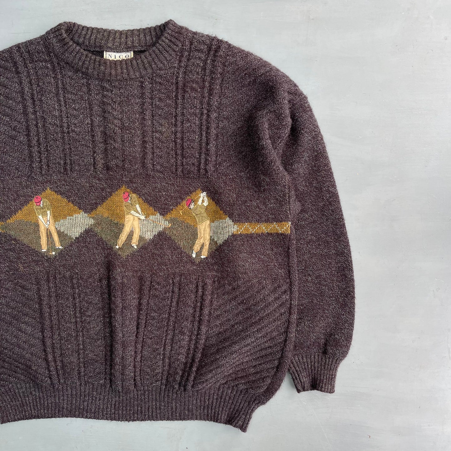 1990s NICO knitted golf jumper (L/XL)