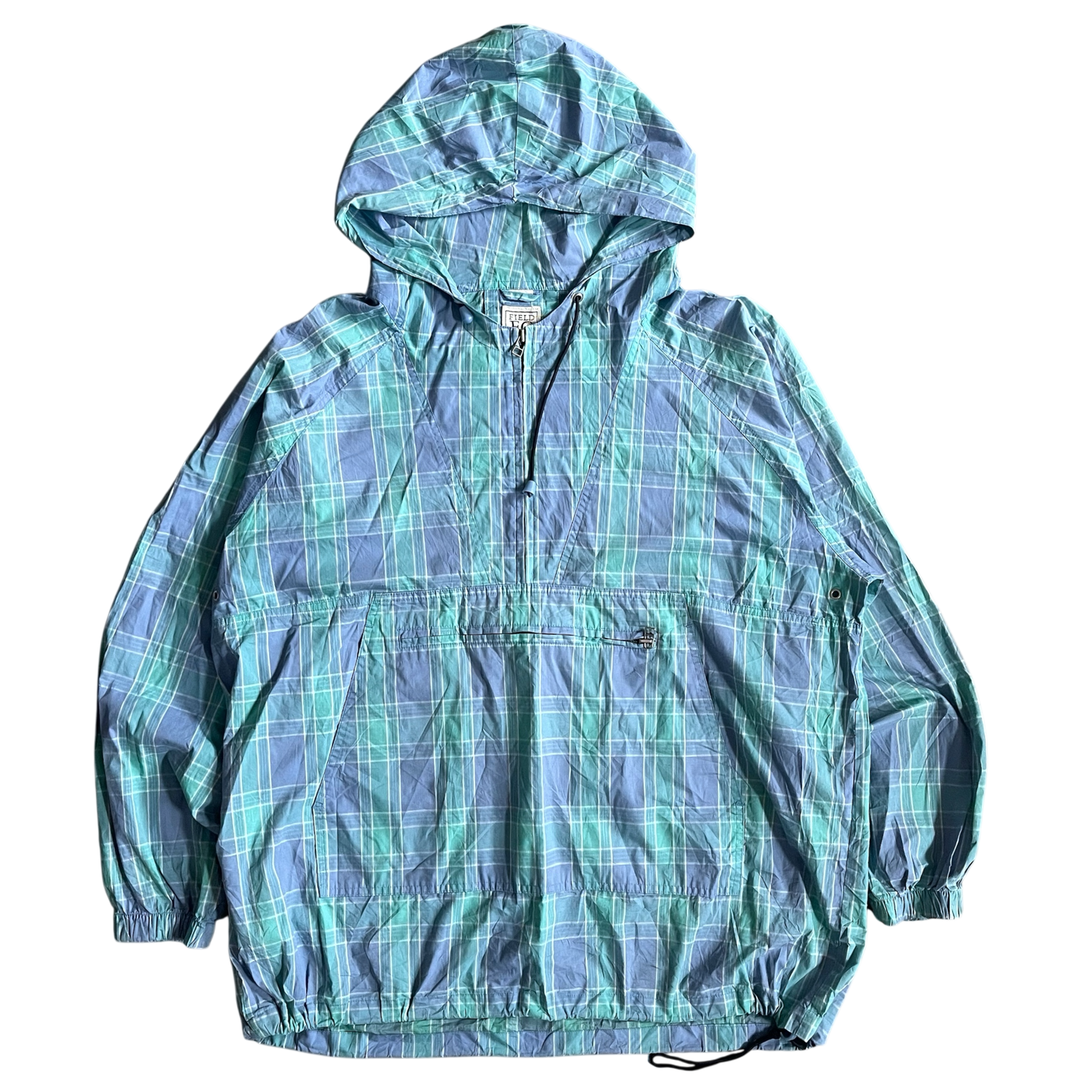 1990s Korean plaid anorak jacket (XL)