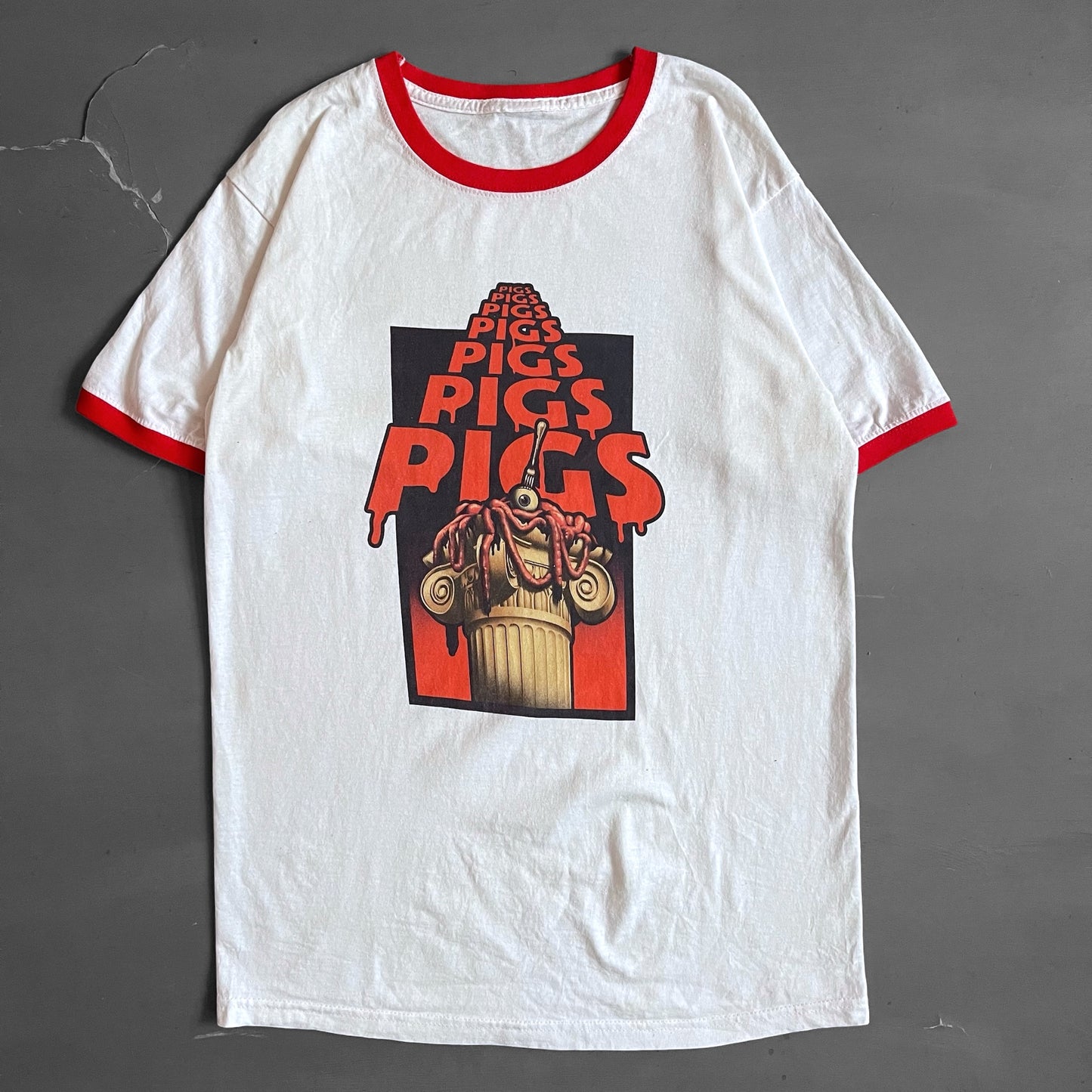 2000s PIGS PIGS PIGS PIGS ringer T-shirt (S/M)