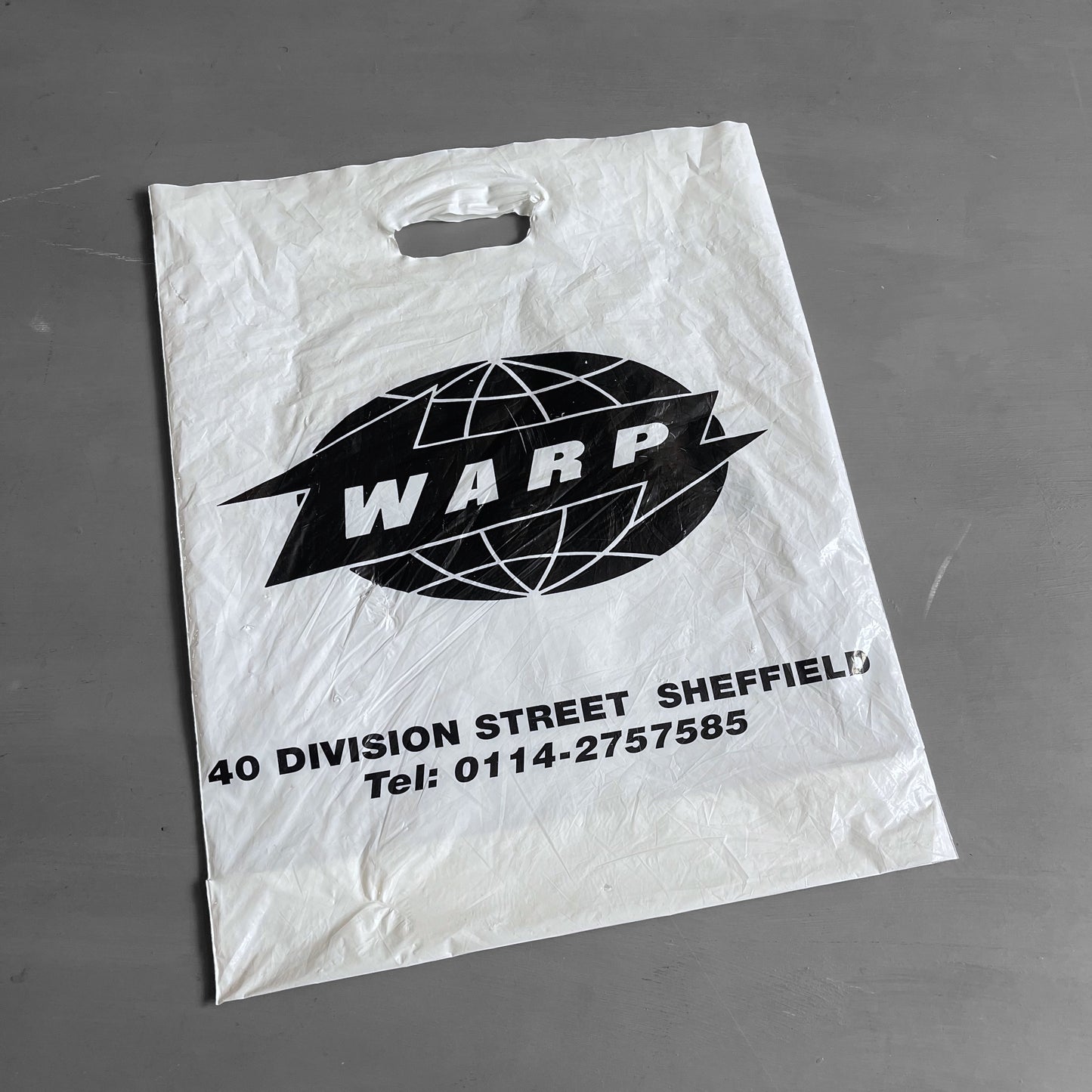1990s Warp Records promo plastic bag