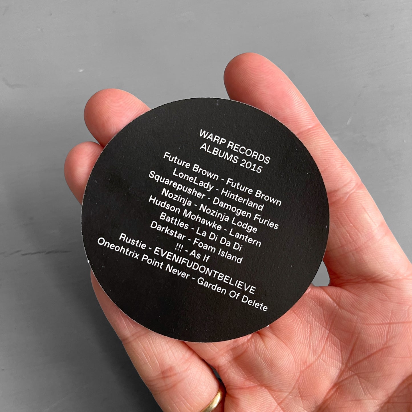2015 Warp Records promo sticker