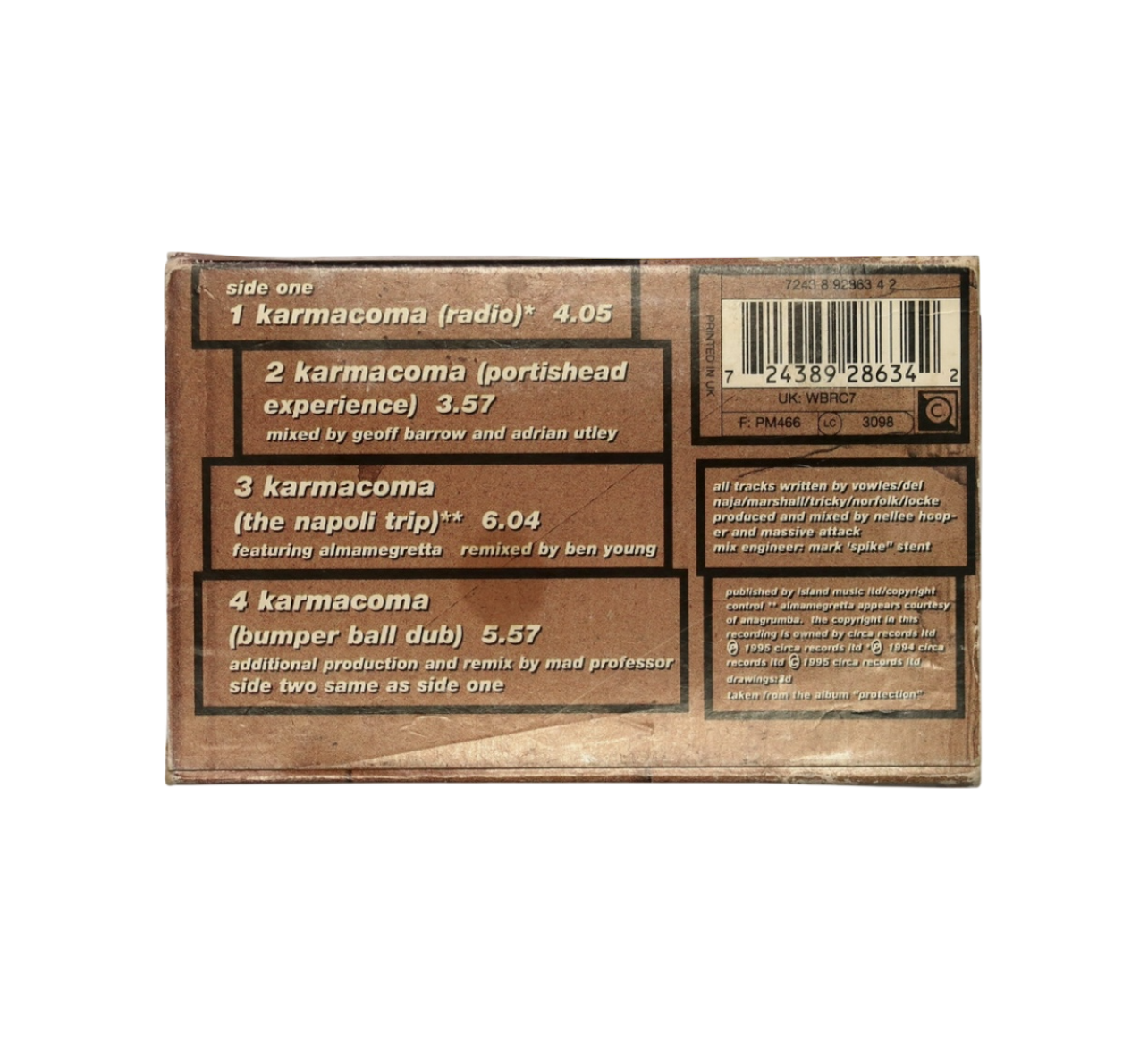 1995 Massive Attack karmacoma cassette