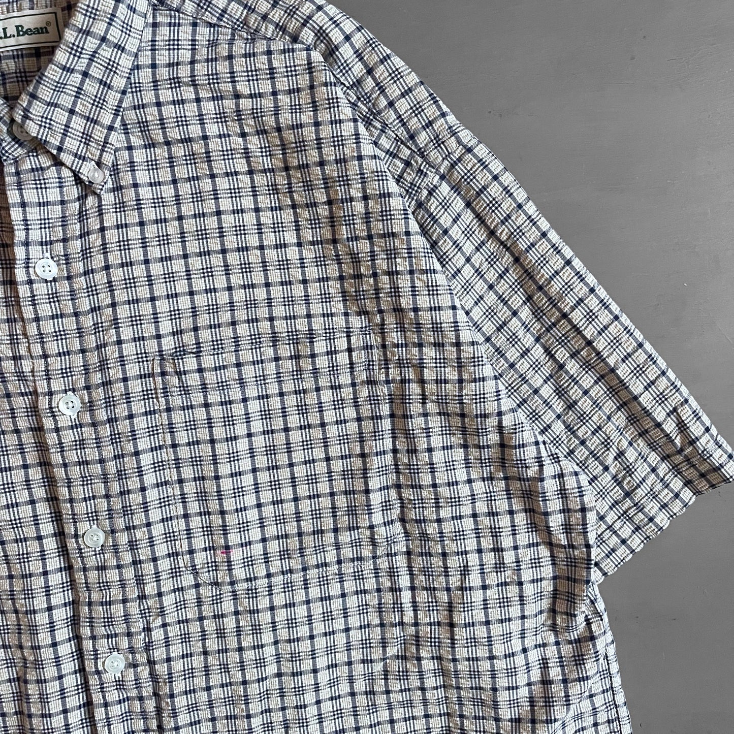 1990s L.L BEAN flannel short sleeve shirt (XL)