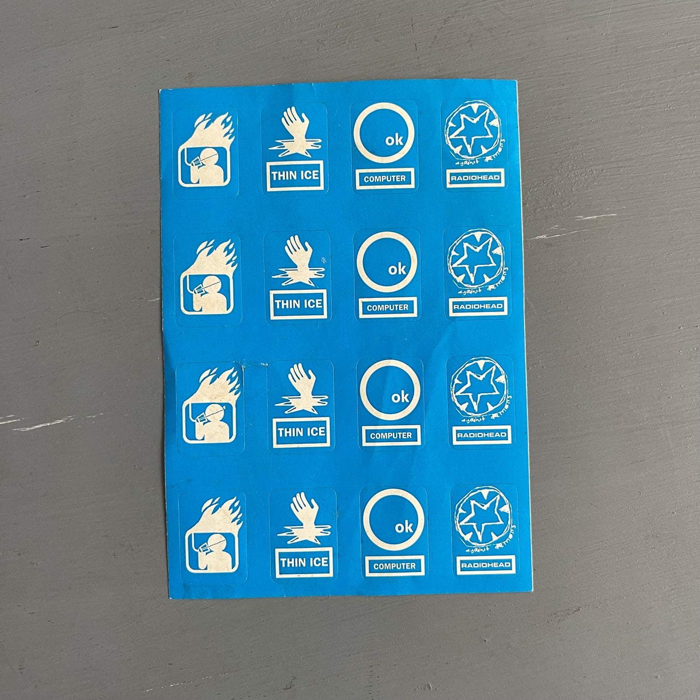 1997 Radiohead Ok Computer promo stickers & pin badges