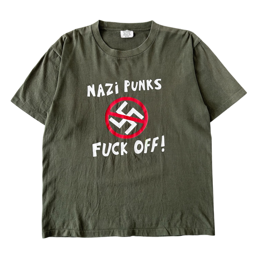 1990s Nazi Punks F**k off T-shirt (L)
