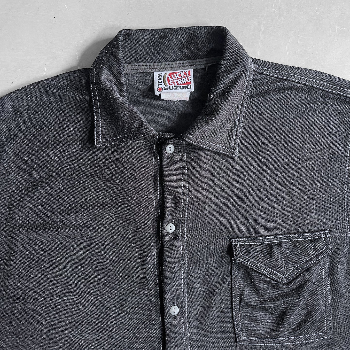 1990s Lucky strike / Suzuki bowling shirt (L/XL)
