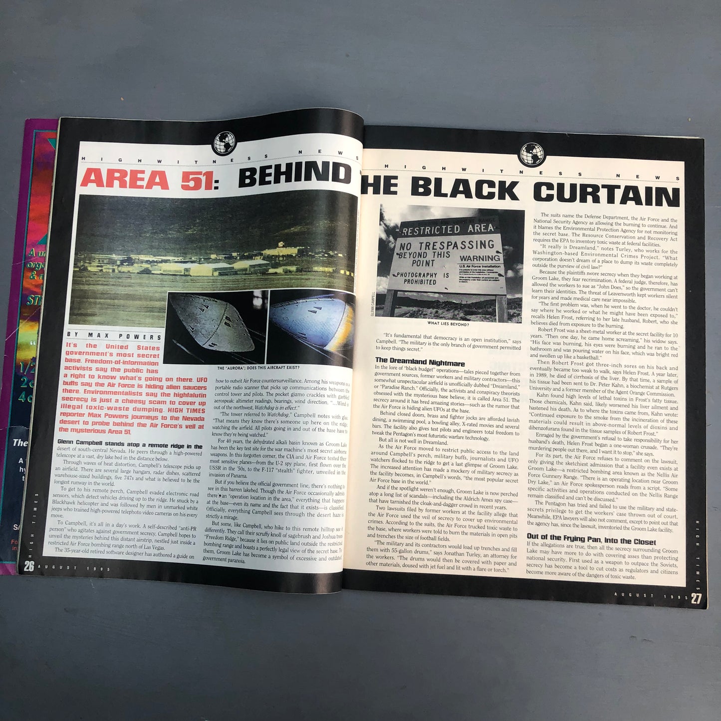 Vintage 1995 High Times magazine UFO edition