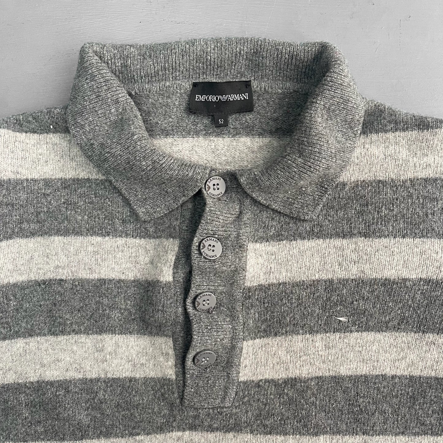 2000s Armani striped knit shirt (M)