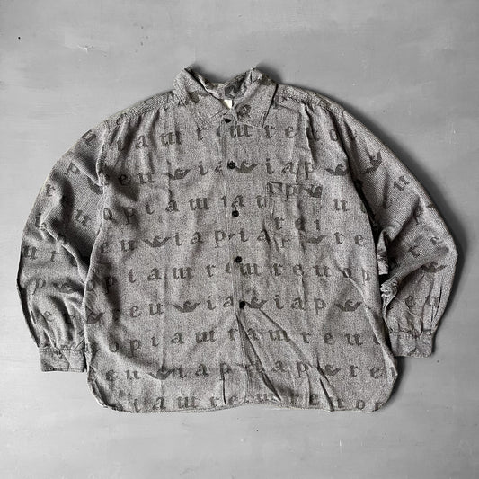 1990s Emporio Armani all over spell out shirt (L)