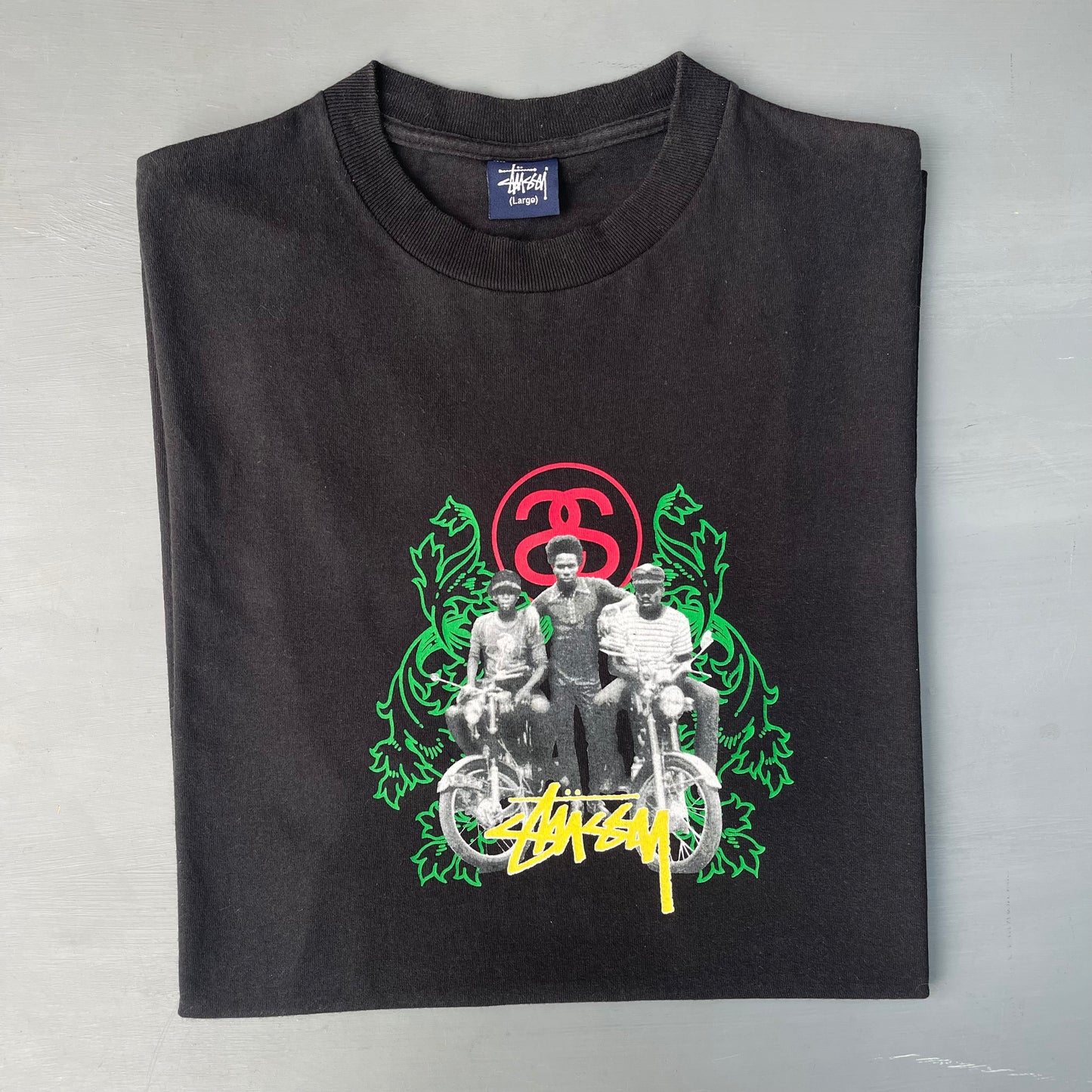 Early 2000s Stussy reggae bike T-Shirt (L)