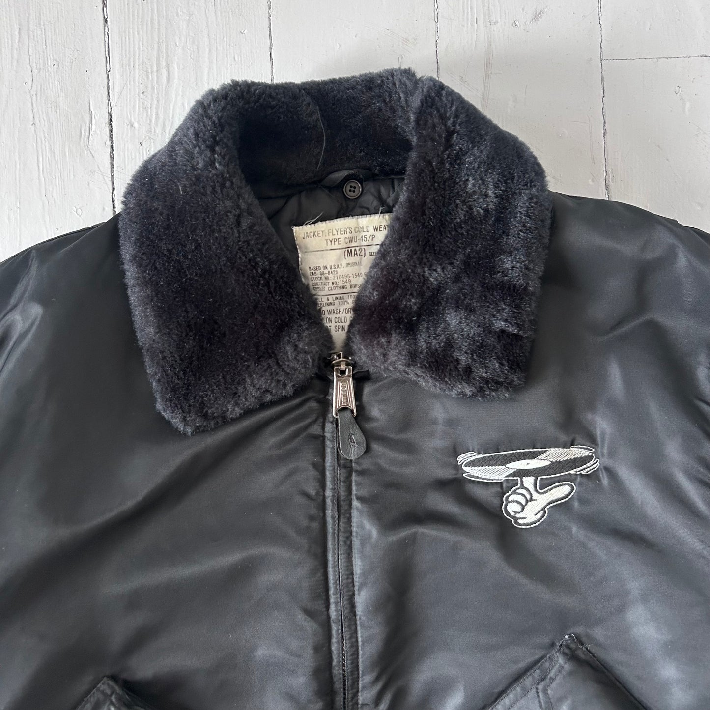 1990s hand spun vinyl bomber jacket (XL)