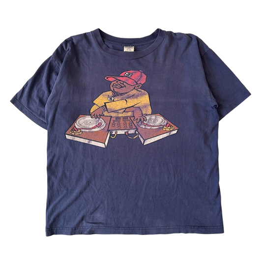 1990s DJ man turntable T-shirt (L/XL)