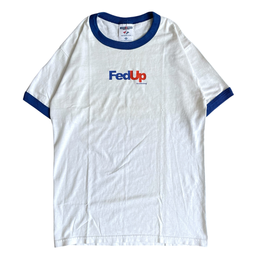 1990s FedUp / FedEx parody ringer T-shirt (S)