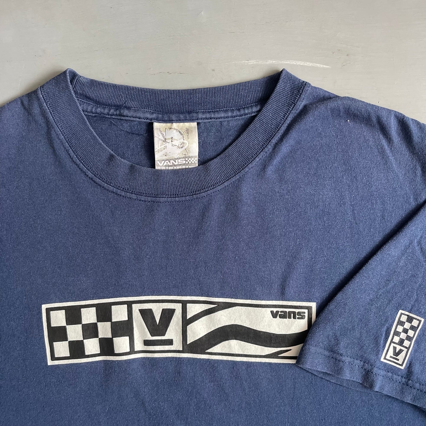 1990s VANS checkerboard T-shirt (XL)